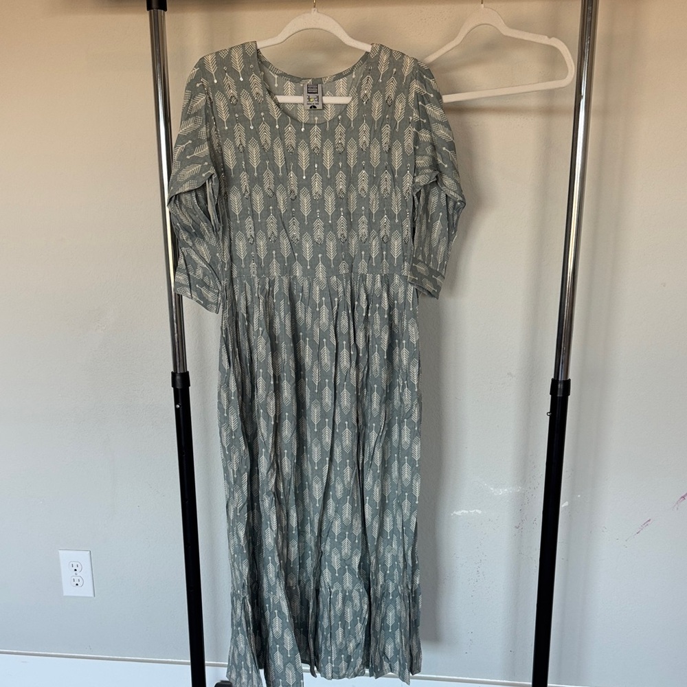 Gray blue Patterned Kurta